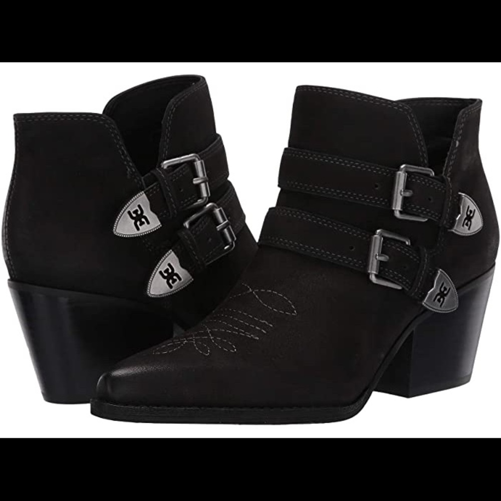 Sam Edelman Windsor nubuck western buckle bootie